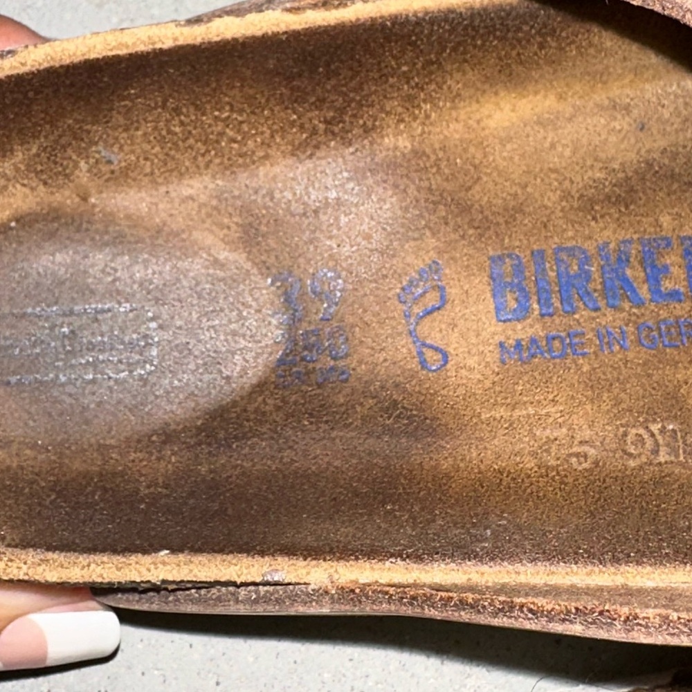Birkenstock gold/bronze Leather Footbed Sandals - Picture 5 of 5